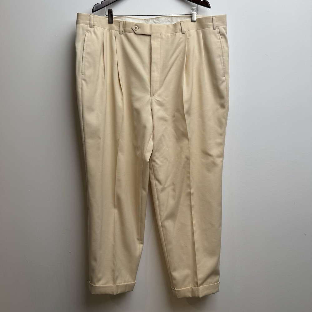 Vtg‎ Brooks Brothers Pants Men 44x32 Wool Relaxed Pleated Trousers Made In USA